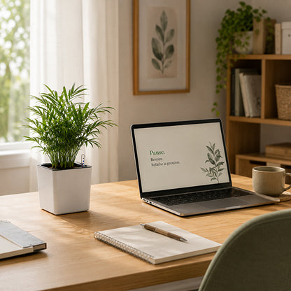 pot de fleur aquacube sur bureau