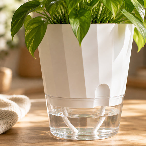 pot de fleur auto irrigant texture matiere