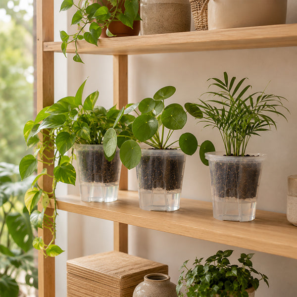 pots de fleurs design durable sur etagere